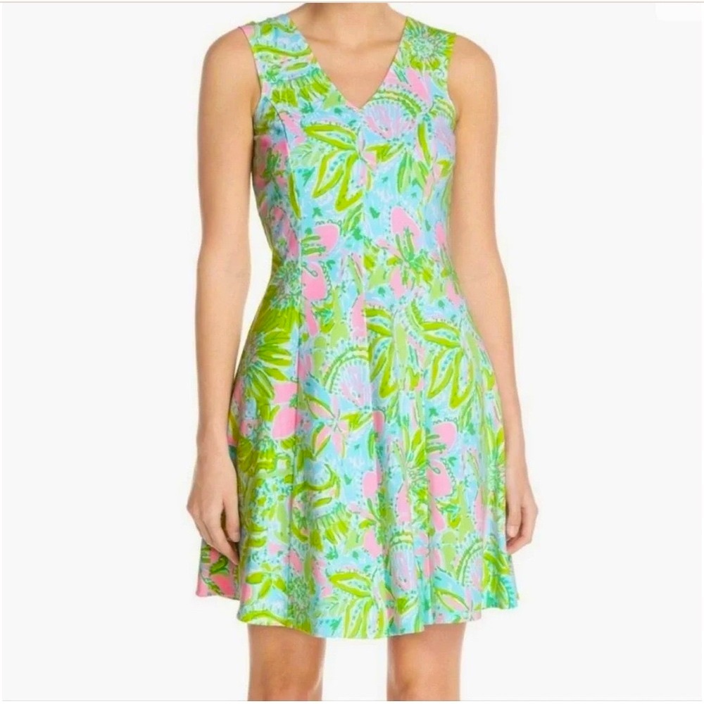 Lilly Pulitzer Vibrant Green and Pink Mini Dress - Picture 15 of 15